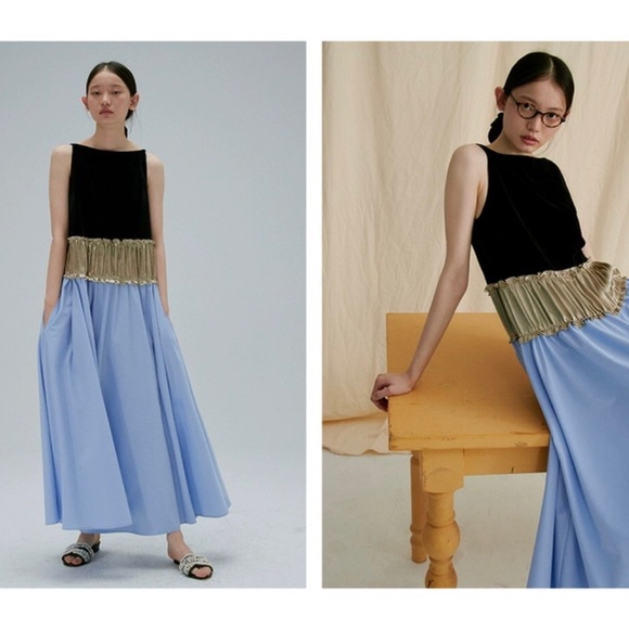 Unique Color block dress KOKIA Small Medium - Picture 2 of 4